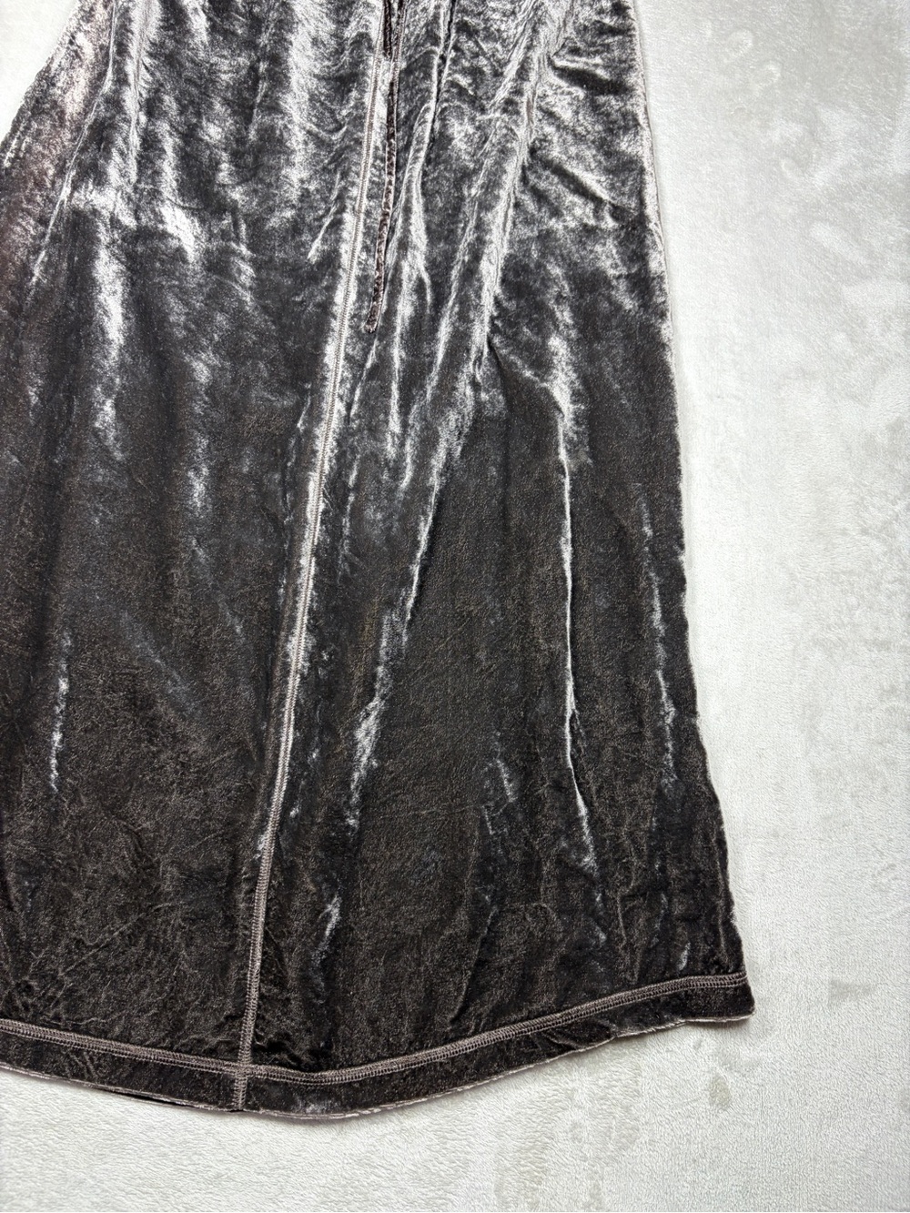 Vintage J.Jill Grey Silver Velvet Whimsigoth Maxi Skirt Size Medium - Picture 5 of 14